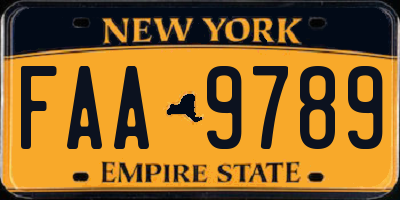 NY license plate FAA9789