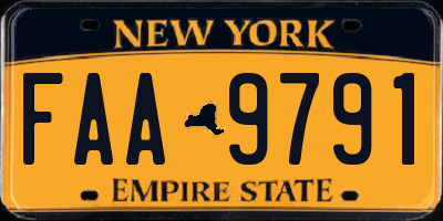 NY license plate FAA9791