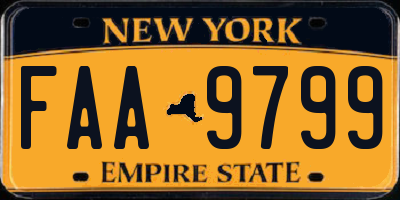 NY license plate FAA9799