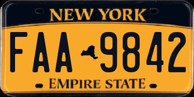 NY license plate FAA9842