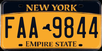 NY license plate FAA9844