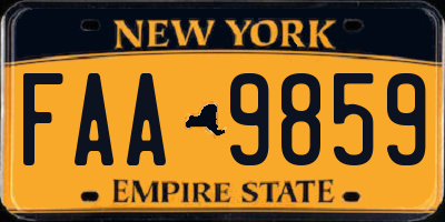 NY license plate FAA9859