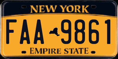 NY license plate FAA9861