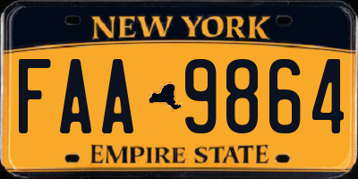 NY license plate FAA9864