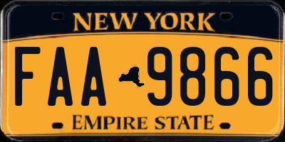 NY license plate FAA9866