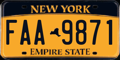 NY license plate FAA9871