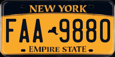 NY license plate FAA9880