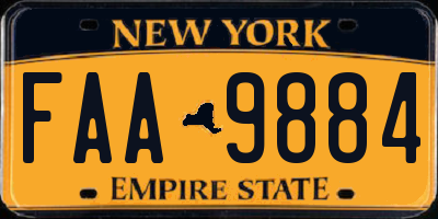 NY license plate FAA9884