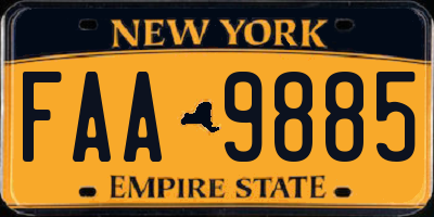 NY license plate FAA9885