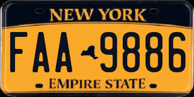 NY license plate FAA9886