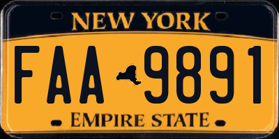 NY license plate FAA9891