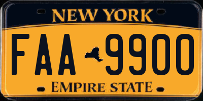 NY license plate FAA9900