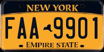 NY license plate FAA9901