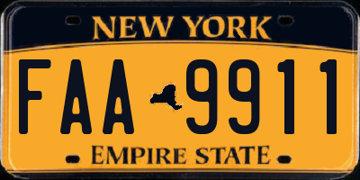 NY license plate FAA9911