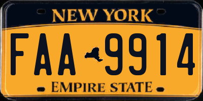 NY license plate FAA9914