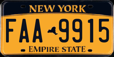 NY license plate FAA9915