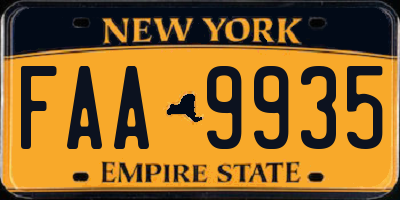 NY license plate FAA9935