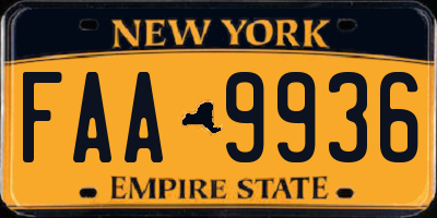 NY license plate FAA9936