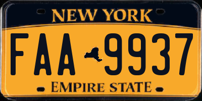 NY license plate FAA9937