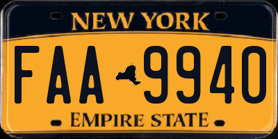 NY license plate FAA9940