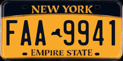 NY license plate FAA9941