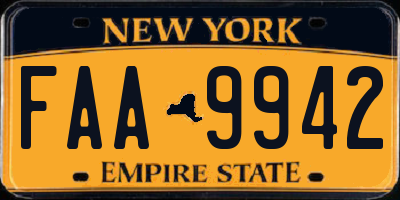 NY license plate FAA9942