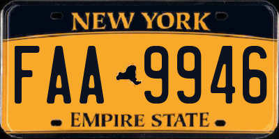 NY license plate FAA9946