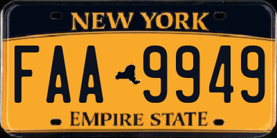 NY license plate FAA9949