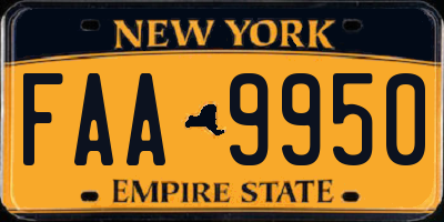 NY license plate FAA9950