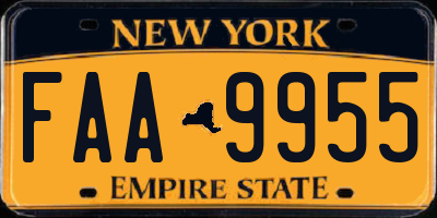 NY license plate FAA9955