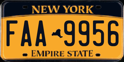 NY license plate FAA9956