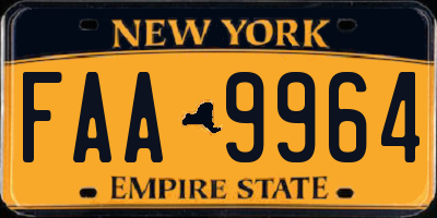 NY license plate FAA9964