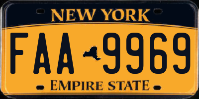 NY license plate FAA9969