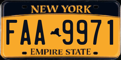 NY license plate FAA9971