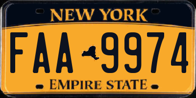 NY license plate FAA9974