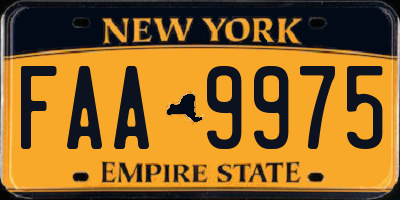 NY license plate FAA9975