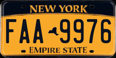 NY license plate FAA9976