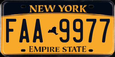 NY license plate FAA9977