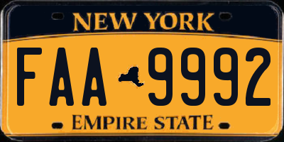 NY license plate FAA9992