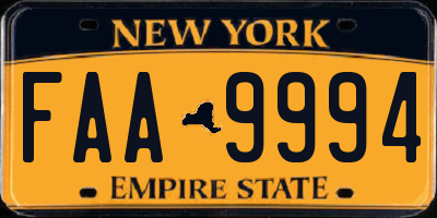 NY license plate FAA9994