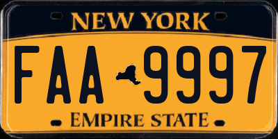 NY license plate FAA9997