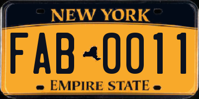NY license plate FAB0011