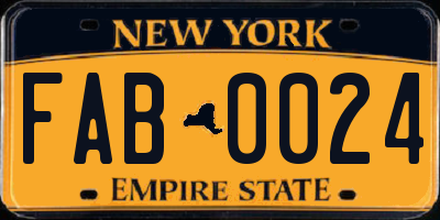 NY license plate FAB0024