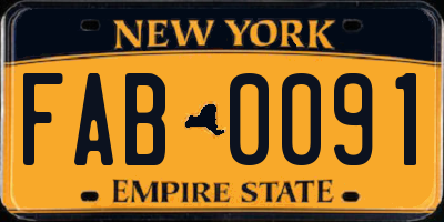 NY license plate FAB0091