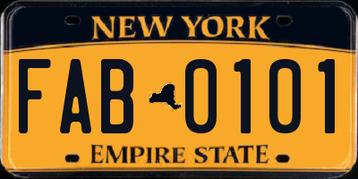 NY license plate FAB0101