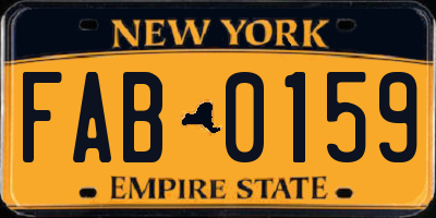 NY license plate FAB0159