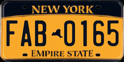 NY license plate FAB0165