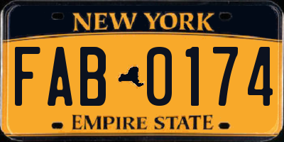 NY license plate FAB0174