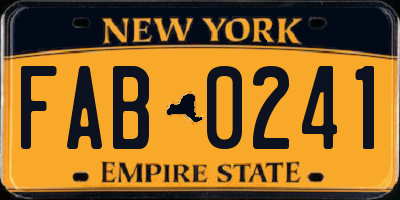 NY license plate FAB0241