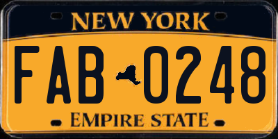 NY license plate FAB0248